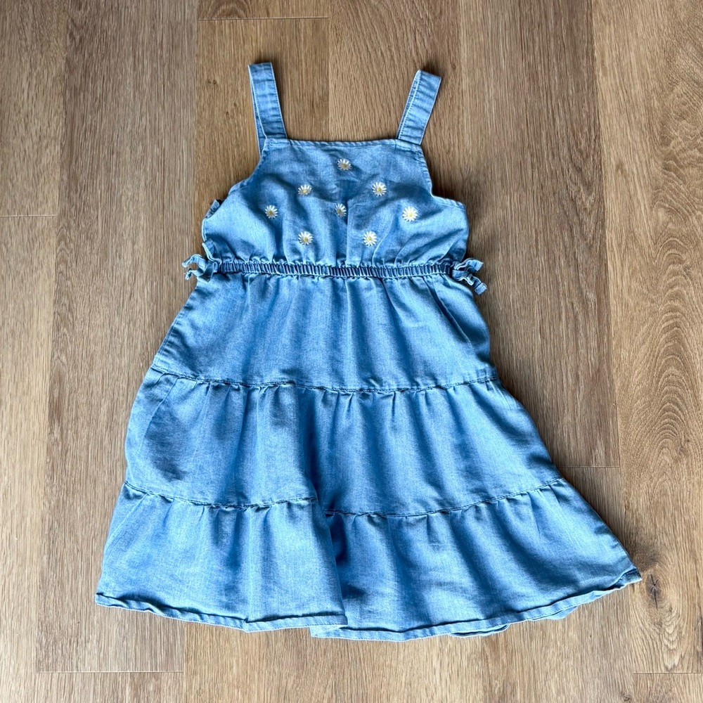 Denim dress with embroidered details